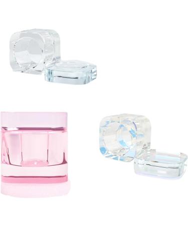 Nail Dappen Dish for Monomer Acrylic Nail Liquids Powder Dappen Dish for Acrylic Nails with Lid Glass Nail Cup Crystal Makeup Brush Holder Clear - Buy Online on GoSupps.com