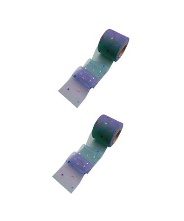 Hemoton 2pcs Lace Fabric Lace Trim Tulle Ribbon Sheer Ribbon Tutu Ribbon Gauze Ribbon Skirt Spool Purplex2pcs 6x6x6cmx2pcs