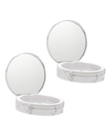 FOMIYES 2pcs Storage Box Makeup Case Portable Powder Case Makeup Powder Puff Empty Compact Powder