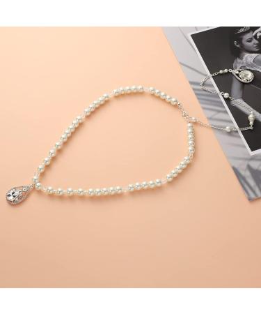 Minzaos BETHYNAS Bridal Pearl Backdrop Necklace - Elegant Wedding Accessory for Women and Girls - Buy Online on GoSupps.com