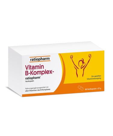 Vitamin B complex ratiopharm hard capsules: combination preparation for targeted vitamin supply with additional requirements for B vitamins 60 capsules 60 pieces (1 Pack)