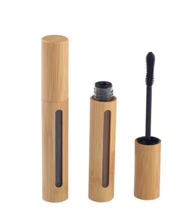 2Pcs 6ml Bamboo Mascara Tube Bottles Refillable Empty Eyelash Container Vials with Eyelash Wand and Plug for Castor Oil Eyelash Growth Oil DIY Mascara Travel Bottles Makeup Beauty Tools