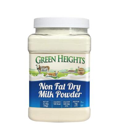 Non Fat Dry Milk Powder - 3 Pounds / 1.36 Kilo Jar (42+ Servings) - Proudly Made in America - Healthy Nourishing Essentials by Green Heights Milk Powders 3 Pound (Pack of 1)
