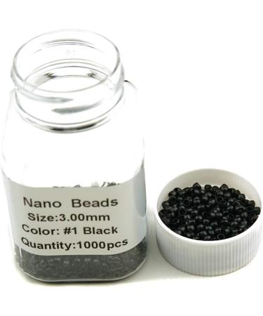 KOCONI 1000Pcs Black Nano Ring Copper Micro Rings 3mm #1 Black - Nano Extension Beads for Hair Extensions - Buy Online on GoSupps.com
