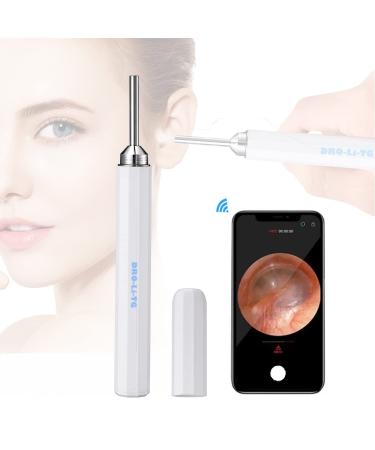 Ear Wax Removal Ear Camera Ear Wax Removal Tool Kit 6 LED Super Light Lens 360 Wide Angle.for Ear Cleaning Nose Cleaning Oral Cleaning(White)-DRO-Li-TG