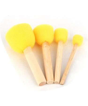 4Pcs Round Stencil Sponge Brushes for Art & Crafts - Wooden Handle Foam Paint Brush Set - Buy Online on GoSupps.com