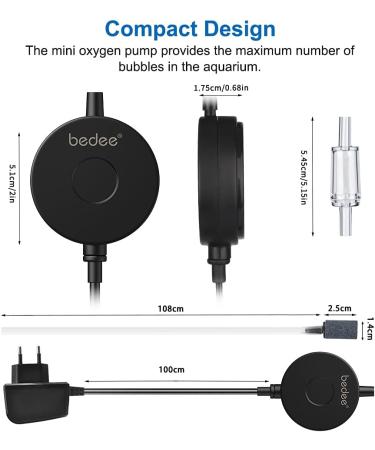 Buy Bedee Quiet Aquarium Air Pump 35 dB | 1W Energy-Saving Oxygen Pump for Fish Tank Up to 50L - Free International Shipping! - Buy Online on GoSupps.com
