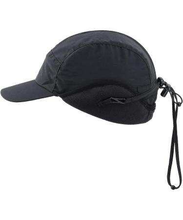 Winter Hat for Men with Fleece Lining and Earflaps - Waterproof Baseball Cap in Black - Buy Online on GoSupps.com