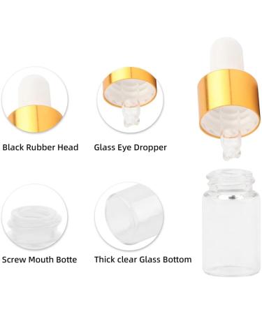 dijiusidy Empty Liquid Bottle With Glass Pipettes Refillable Leakproof Travel Dispenser Vacation Household Cosmetic Container Aromatherapy Transparent 2ml Transparent 2ml - Buy Online on GoSupps.com