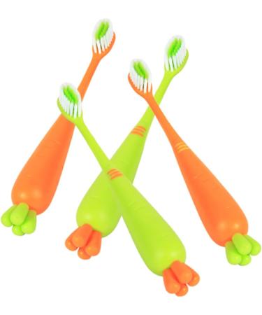 Minkissy Manual Toothbrush Set - 16 Pcs Carrot Design for Kids | Soft Fur Contour Oral Care Brushes - Buy Online on GoSupps.com
