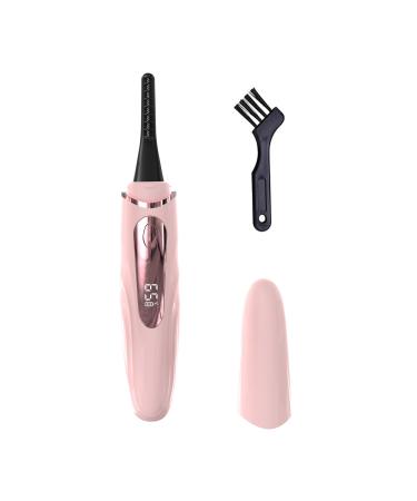 Heated Eyelash Curler | USB-C Rechargeable with Cleaning Brush | Professional Fast Heating Electric Eyelash Curler | Easy to Use Safe & Portable Lash Curling Tool for Natural Eyelashes (Pink)