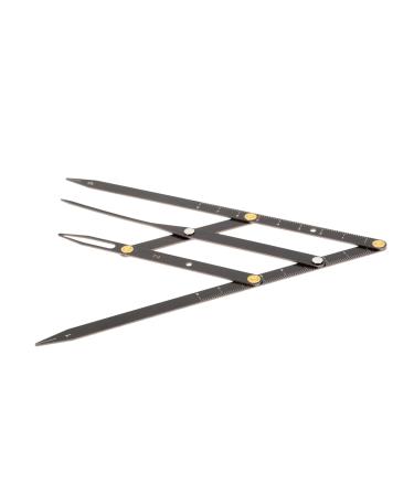 Beavorty 5 pcs Second Steel Measure Stencils Gadgets Measuring Positioning Tools Ratio Stainless Sliding 25x5x0.6cmx5pcs Blackx5pcs