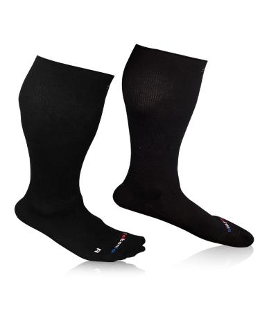 4XL Wide Calf & Big and Tall 20-30 mmHg Compression socks Men and Women-Black 4X-Large Black