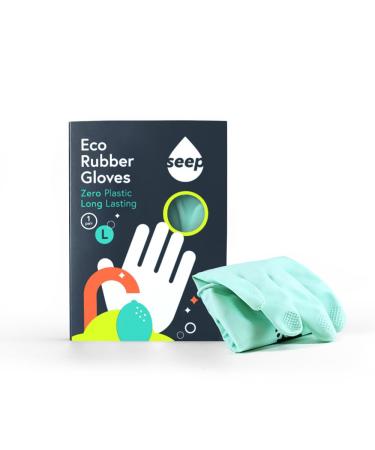 SEEP Eco Large Rubber Gloves - Compostable Kitchen Washing Gloves (1 Pair) - Buy Online on GoSupps.com