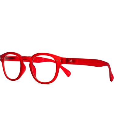 Muunel Blue Light Blocking Glasses Essilor Lenses Anton UVAllBlue Women Square Shape Red Frame -3.50 Strength - Buy Online on GoSupps.com