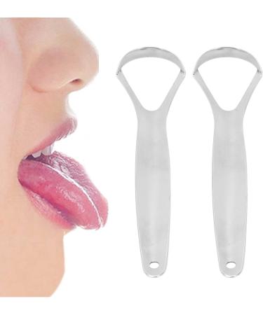 Stainless Steel Tongue Scraper Set - 2 Portable Reusable Tongue Cleaners for Fresh Breath | Ideal for Adults - Buy Online on GoSupps.com