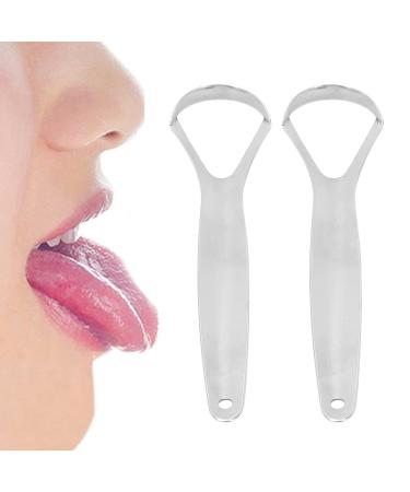 2 Pieces Stainless Steel Tongue Scraper - Portable Reusable Tongue Cleaner for Adults | Freshen Breath & Improve Hygiene - Buy Online on GoSupps.com
