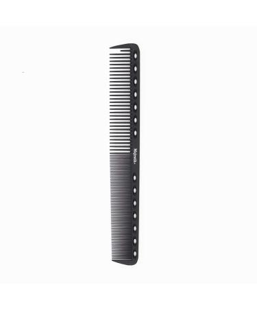 HairDressing Comb- a Professional Carbon Fibre Measuring Barber and Salon Hair Cutting Comb Anti-Static Heat Resistant in Black Measuring Hair Cutting Comb