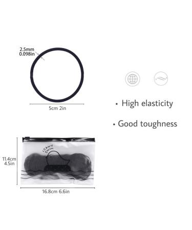 Hanyoushengvance Black Elastic Hair Ties 100 Pcs - Small Hair Ties for Girls and Women (2.5mm) - Thick and Curly Hair - 100PCS - Buy Online on GoSupps.com