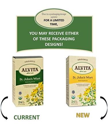 Alvita Organic St. John's Wort Herbal Tea - Premium Quality, 24 Tea Bags - Buy Online on GoSupps.com