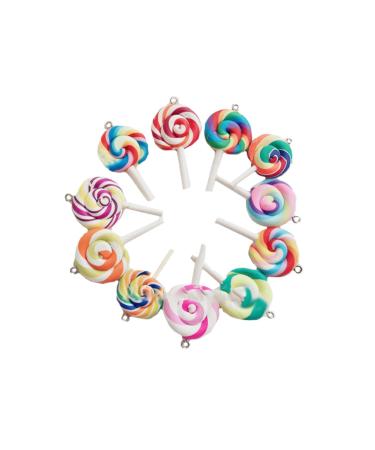 Lurrose 10pcs Mobile Phone Ornaments Earring Charm Pendent Beads Necklace Candy Pendant Charms Lollipops Pendant Charms Resin Earrings Key Fob Simulation Toys Manual Polymer Clay