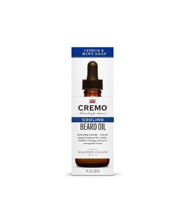 Cremo Beard Oil - Cooling Citrus & Mint Leaf 1 fl oz | Hydrate and Soothe Beard Itch - Buy Online on GoSupps.com