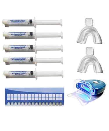 Teeth Whitening Kit with 44% Carbamide Peroxide Gel, LED Accelerator Light, Trays & Shade Guide - Buy Online on GoSupps.com