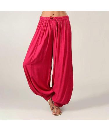 Dazlor Women's Plus Size High Waisted Parachute Pants | Red XX-Large - Buy Online on GoSupps.com