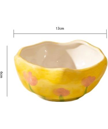 FURLOU Bowl Hand-Painted Flower Dessert Bowl Ceramic Salad Snack Bowl Breakfast Oatmeal Kitchen Cereal Rice Soup Bowls Bowls (Color : Yellow) - Buy Online on GoSupps.com