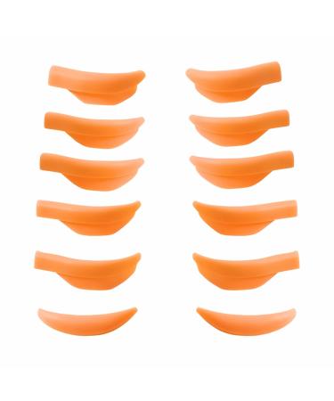 Lash Lift Pads  Eyelash Lift Pad  5 Sizes Perm Rods  DIY Lash Lifting at Home  Softer Perming Curler Rollers Fit Eyes & Glue Balm Very Well Reusable Silicone Shields (Orange L Curl-Lift up Rapidly)