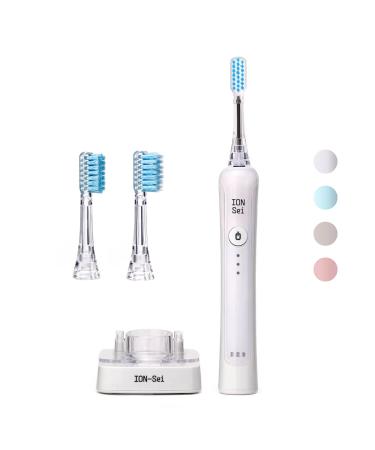 ION-Sei - Electric Toothbrush/Patented Ionic Sonic Toothbrush (up to 31 000 Brush Movements/Minutes) from Japan for Electronic & Ionic Tooth Cleaning & Gum Care - Day White