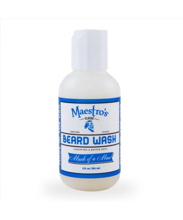 Maestro's Classic BEARD WASH | Anti-Itch  Deep Cleaning  Non-Drying  Fully Hydrating Gentle Cleanser For All Beard Types & Lengths- Mark of a Man Blend  2 Ounce Mark of a Man 2 Ounce (Pack of 1)