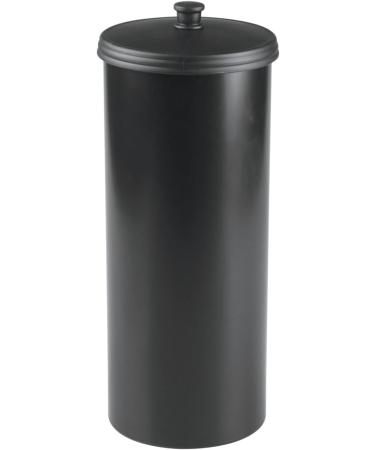 mDesign Plastic Floor Stand Toilet Paper Organizer with Cover - Hyde Collection Black - Buy Online on GoSupps.com