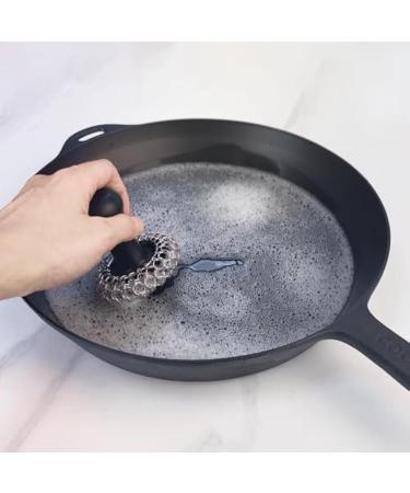 ecaqlin Premium Cast Iron Scrubber Efficient Chainmail Skillet Cleaner for Cooking Pans - Buy Online on GoSupps.com