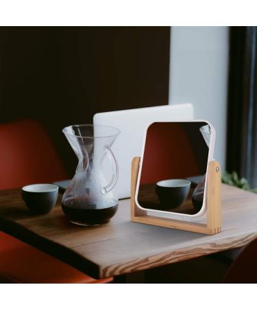 YYPDC Bamboo Makeup Mirror with 360 Degree Swivel Stand - 1X/3X Magnification Double Sided Vanity Mirror for Beauty Gifts (Square) - Buy Online on GoSupps.com