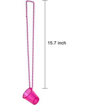 Goochoo Shot Glass on Beaded Necklace 12 Pack - Pink Festival Parade Decoration - Buy Online on GoSupps.com