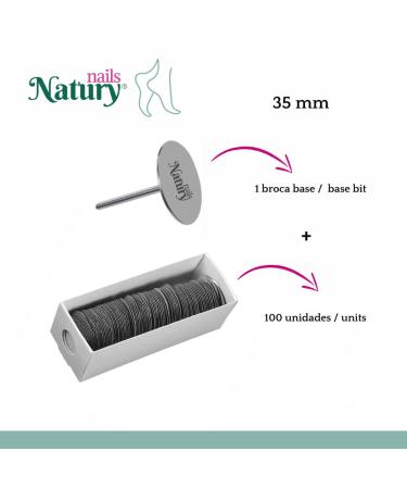 Natury 100 Interchangeable Grinding Wheels - 35mm Base for Nail Grinder | Pedicure & Corn a Grinding (Rough Grain) - International Shipping Available - Buy Online on GoSupps.com