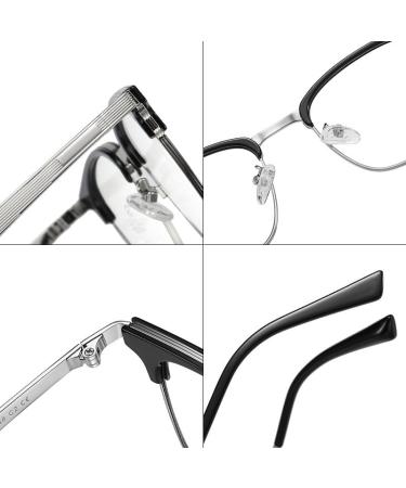 Stylish Blue Light Blocking Glasses for Women & Men - Gold-Black Square Metal Frame UV Protection 53mm - Perfect for Reading & Computer Use - Buy Online on GoSupps.com