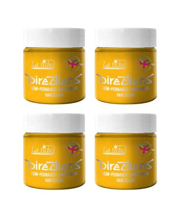 4x La Riche Directions Semi-Permanent Hair Color 100ml Tub - Sunflower Sunflower 100 ml (Pack of 4)