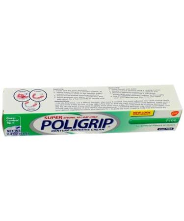 Super Poli Grip Denture Adhesive Cream 2.4 oz - Artificial Flavors and Colors Free - Buy Online on GoSupps.com