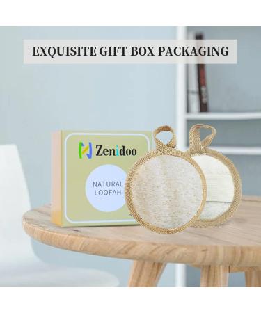Zenidoo Exfoliating Loofah Sponge Face Pads - 4 Pack Natural Facial Scrub Pad for Men and Women - Large Size Brown - Buy Online on GoSupps.com