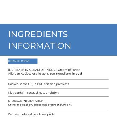 Hides Fine Foods - Cream of Tartar 500g - GMO Free - Suitable for Vegetarians - Raising Agent - Baking - Cakes - Meringues - Egg Whites - Sweet Making - Buy Online on GoSupps.com