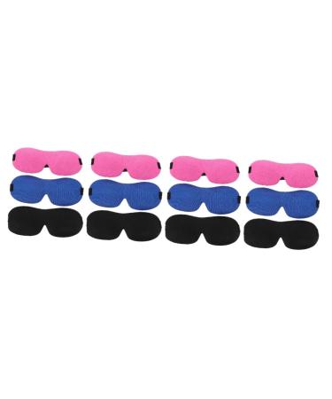 FOMIYES 12 Pcs 3D Sleep Mask Silk Eye Masks Eye Cover 3D Sleeping Masks Kids Eye Patches Sleep Eye Patches Satin Blindfold Eye Shadow Sleep Blindfolds Aldult Polyester Airplane Travel 1 Count (Pack of 1) Assorted Colorx4pcs