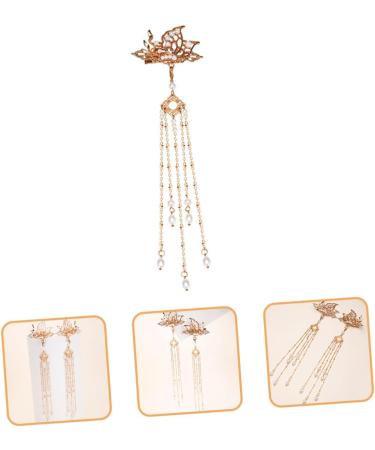 minkissy 1 Pair Antique Headdress Wedding Hair Clip Hair Side Clip Tassel Headpiece Tassel Headdress Decorative Hair Clips Pearl Hair Pin Bride Hair Clip Imitation Pearls Vintage Walk Miss - Buy Online on GoSupps.com
