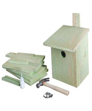Esschert design KG52 24 x 22 x 17cm Children's Wood Set of Building Bird House - Natural 9.5"H