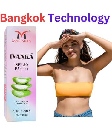  MACARIA Vitamin E Aloe Vera Kojic Acid & Glutathione Sunscreen SPF 50+ PA+++ | Non-Greasy Quick-Absorbing |For Women & Men | UVA UVB Sun Protection - Buy Online on GoSupps.com