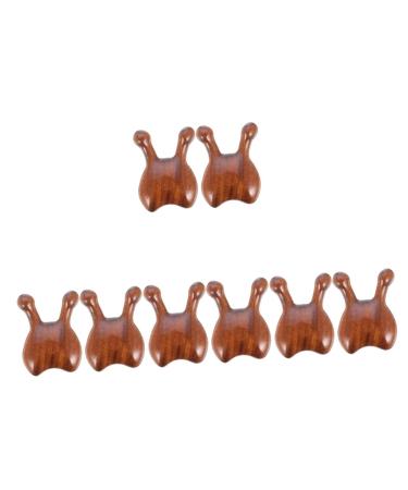 FRCOLOR 8 STK Sandelwood massage comb eye massager scalp massager Tool Massage device for the nose nose massage devices made of wood wooden health comb face Student 5.70x4.00x1.80cmx4pcs as shown x 4 pieces