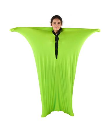 Sensory Stretchy Body Sock for Individuals with Autism Anxiety - Deep Pressure Simulation Body Blanket - Full-Body Wrap - Snap Closure (Large 56"x27" Green) Large 56"x27" Green
