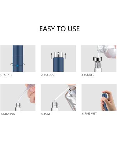 Lil Ray Mini Perfume Atomizer Spray Bottle 8ML (4 PCS) - Travel Refillable Sprayer for Perfume/Cologne/Fragrance - Twist Design (Matte Black, Rose Gold, Blue, Silver) - Buy Online on GoSupps.com