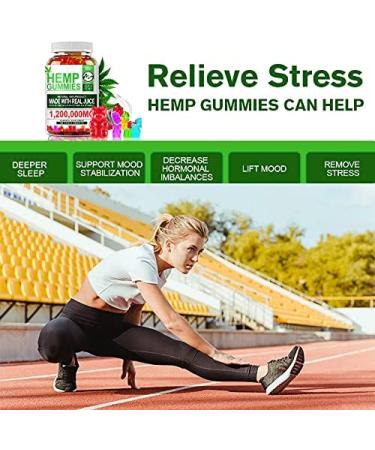 2 Pack Hemp Gummies 1,200,000mg High Strength - Stress Relief Fruity Gummy Bear with Hemp Oil - Natural Hemp Candy for Sleep & Calm Mood - 60 Count (Pack of 2) - Buy Online on GoSupps.com